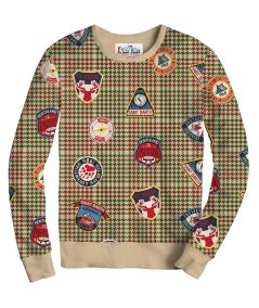 Felpa Girocollo Bambino con Motivo Pied De Poule Patch 16