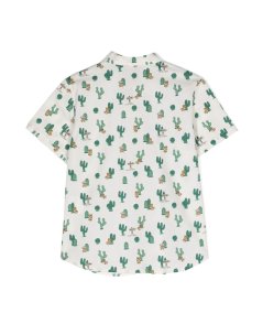 Camicia Manica Corta con Stampa Teddy Toy e Cactus Bambino