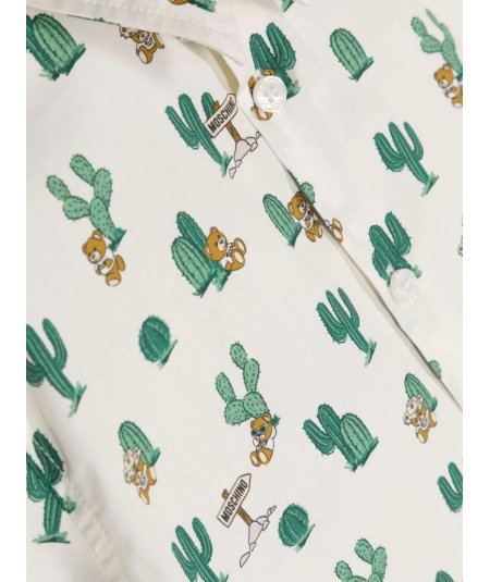 Camicia Manica Corta con Stampa Teddy Toy e Cactus Bambino