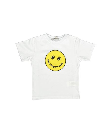 T-Shirt in Jersey con Stampa Grafica Smile Bambino