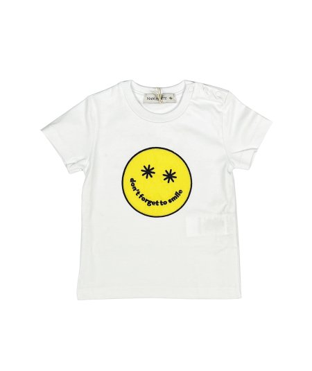 T-Shirt in Jersey con Stampa Grafica Smile Neonato