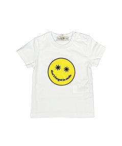 T-Shirt in Jersey con Stampa Grafica Smile Neonato