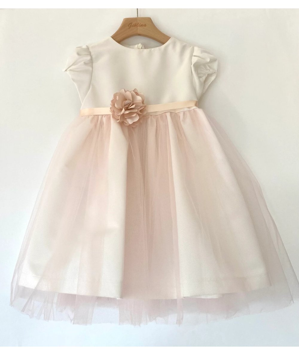 Abito Scollatura Girocollo con Tulle Bambina