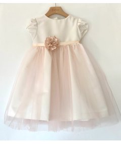 Abito Scollatura Girocollo con Tulle Bambina