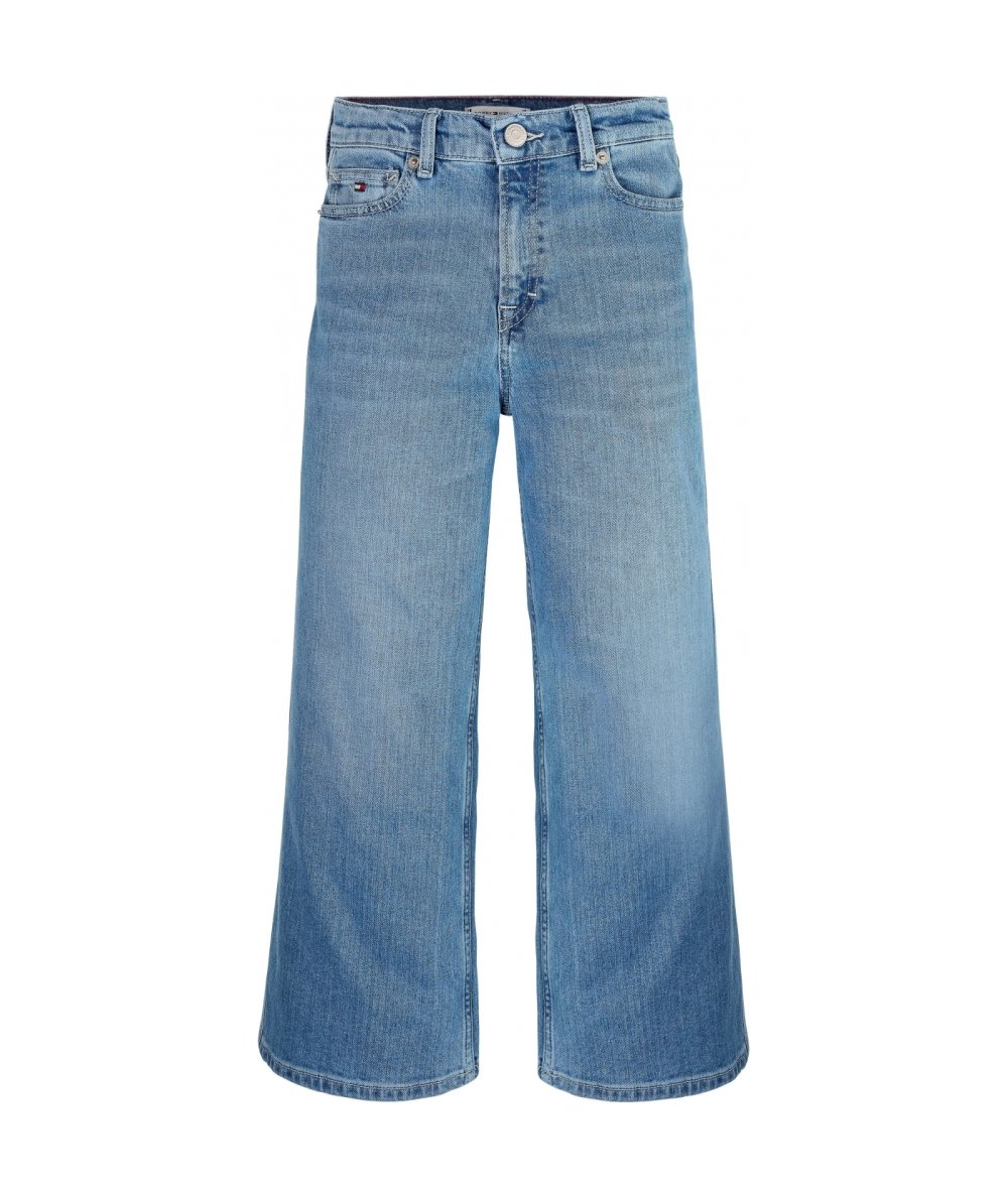 Pantalone Jeans Vita Alta Largo Bambina