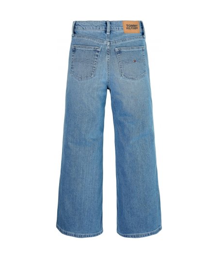 Pantalone Jeans Vita Alta Largo Bambina