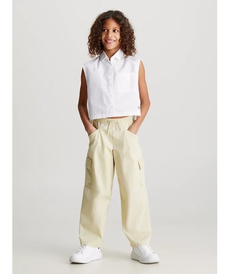 Pantalone Lungo Cargo Gamba Larga Bambina