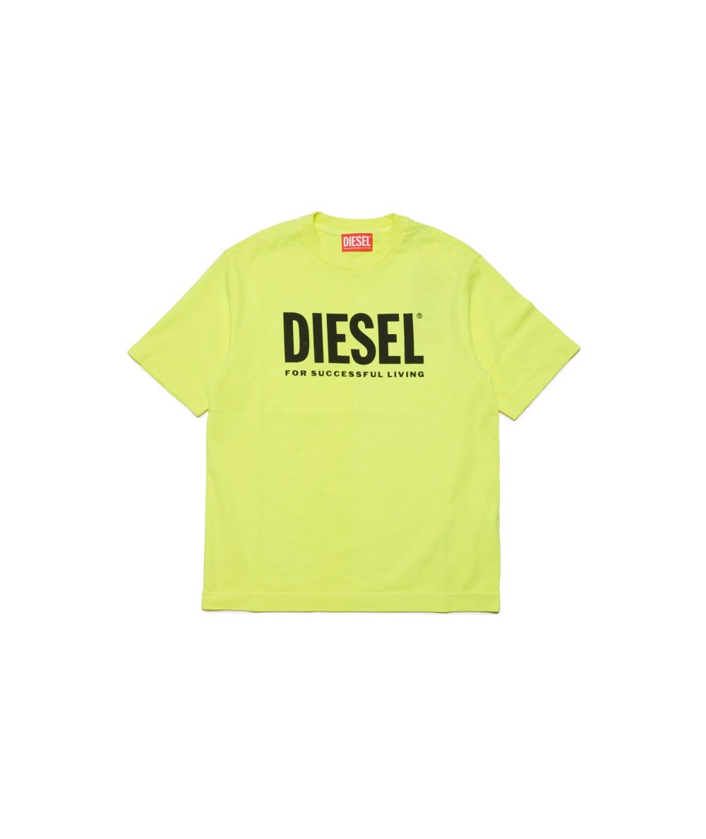 T-shirt Girocollo Manica Corta Fluo con Logo Unisex