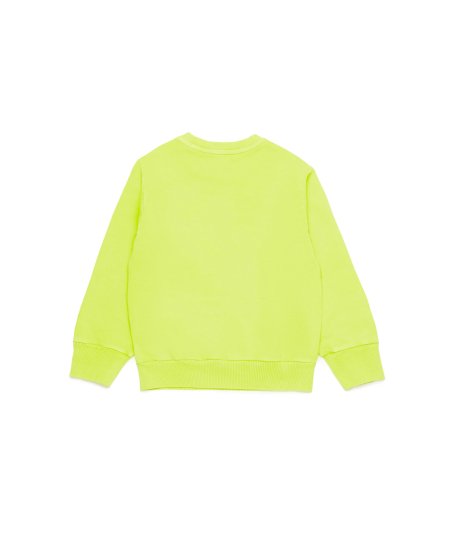 Felpa Girocollo Manica Lunga Fluo con Logo Unisex