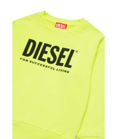 Felpa Girocollo Manica Lunga Fluo con Logo Unisex