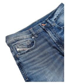 Jeans in Denim D- Lucas con Cinque Tasche Sfrangiato Bambino