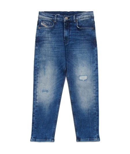 Jeans Bambino Tapered Blu con Rotture D-Lucas