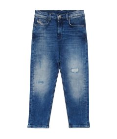 Jeans Bambino Tapered Blu con Rotture D-Lucas