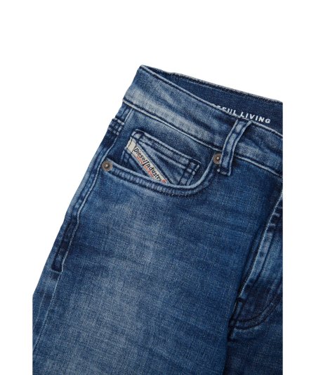 Jeans Bambino Tapered Blu con Rotture D-Lucas