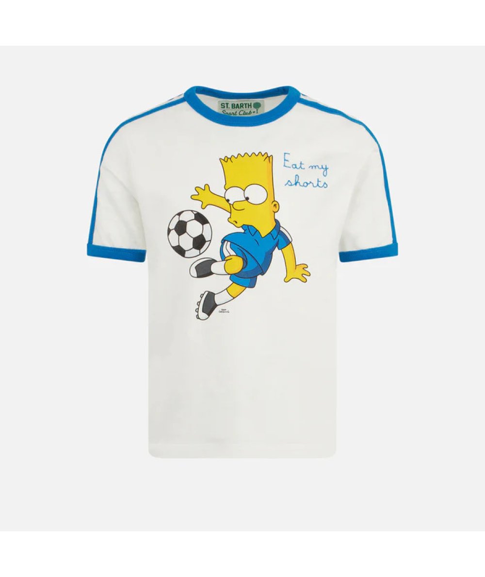 T-shirt Girocollo manica Corta Stampa Bart Soccer Bambino