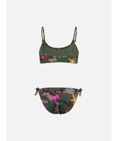 Costume Bikini Fascia con Stampa Camouflage Stella Marina Bambina