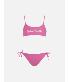 Costume Bikini Bralette a Fascia con Logo Bambina