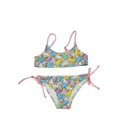 Costume Bikini Fascia con Stampa Paperelle Bambina