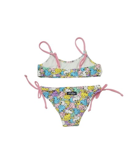 Costume Bikini Fascia con Stampa Paperelle Bambina