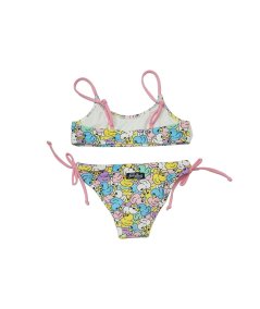 Costume Bikini Fascia con Stampa Paperelle Bambina