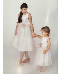 Abito Girocollo Bambina con Gonna in Tulle