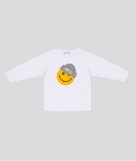 T-Shirt Girocollo Manica Lunga Stampa Grafica Smile