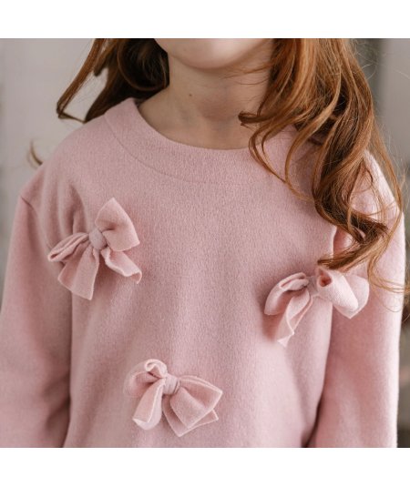 Maglia Punto Milano Bambina con Fiocchi