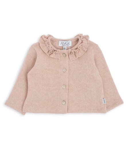 Cardigan Caldo Cotone Colletto Arricciato