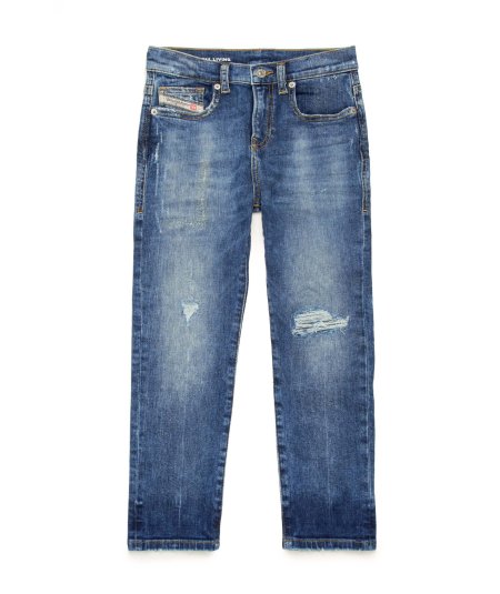 Jeans Straight Blu Medio con Rotture - 2020 D-Viker Bambino