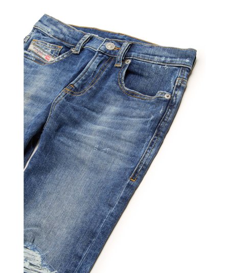 Jeans Straight Blu Medio con Rotture - 2020 D-Viker Bambino