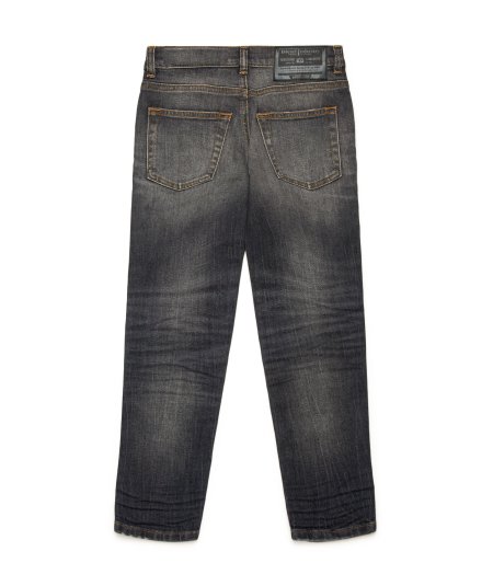 Jeans Tapered Grigio con Abrasioni - D-Lucas Bambino