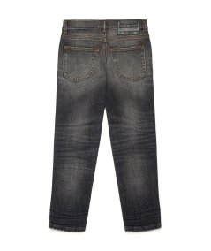 Jeans Tapered Grigio con Abrasioni - D-Lucas Bambino