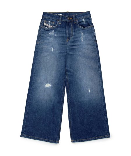 Jeans Straight Blu Medio con Strappi - 1996 D-Sire Bambina