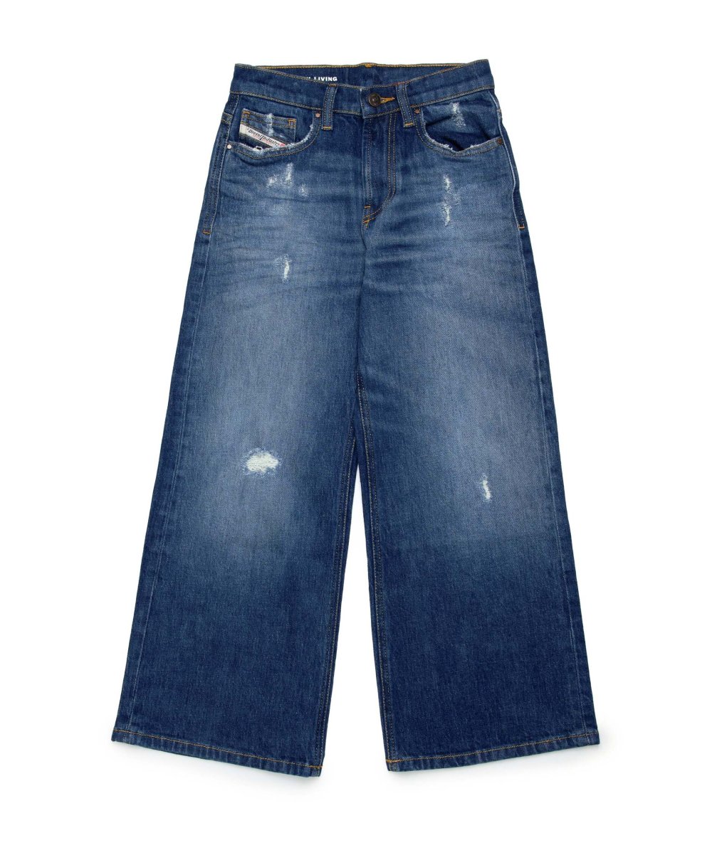 Jeans Straight Blu Medio con Strappi - 1996 D-Sire Bambina