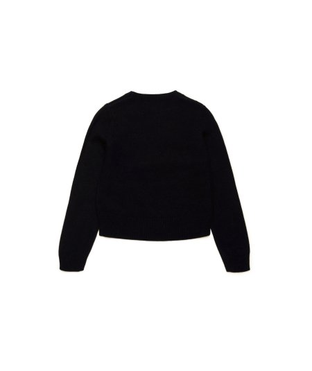 Pullover in Maglia Rasata Misto Cashmere Bambina