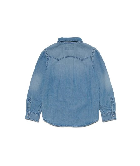 Camicia in Denim Manica Lunga con Bottoni Bambino