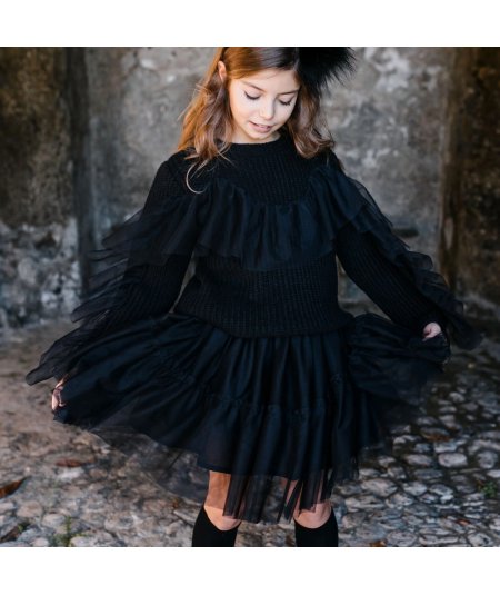 Maglia Dettaglio Balza in Tulle