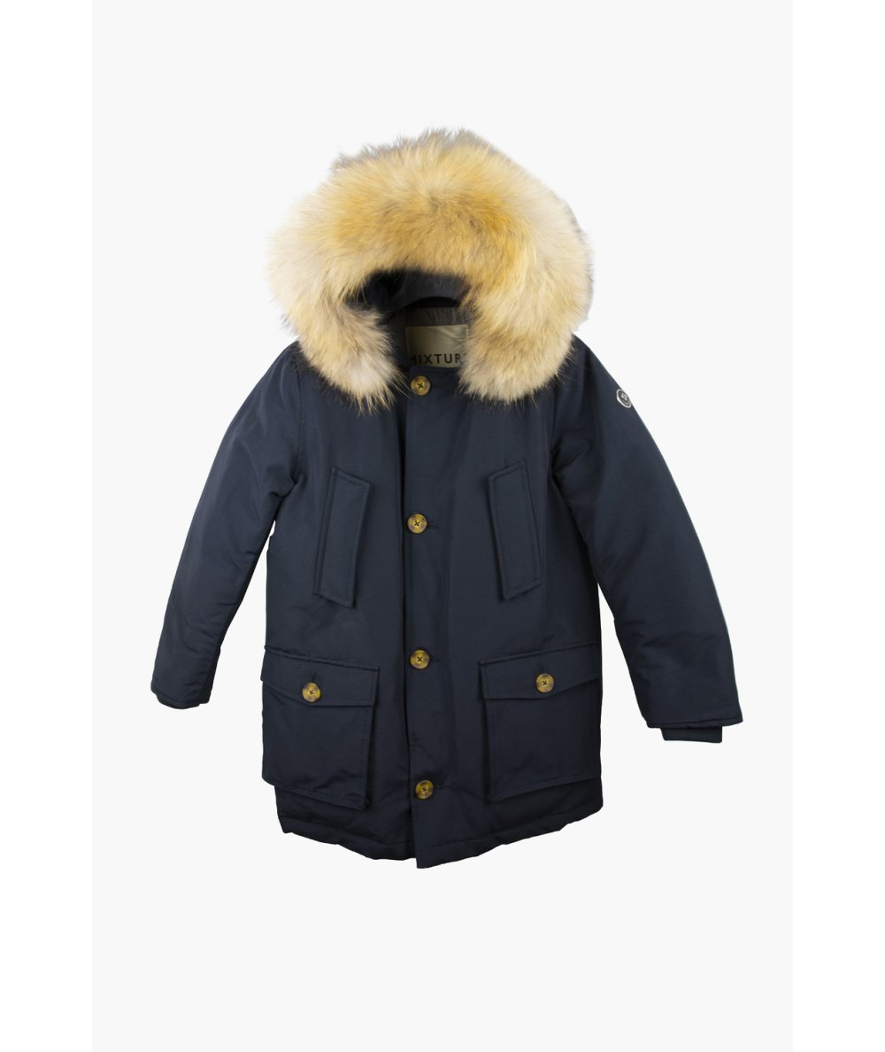 Piumino Parka da Bambino con Cappuccio Pelliccia